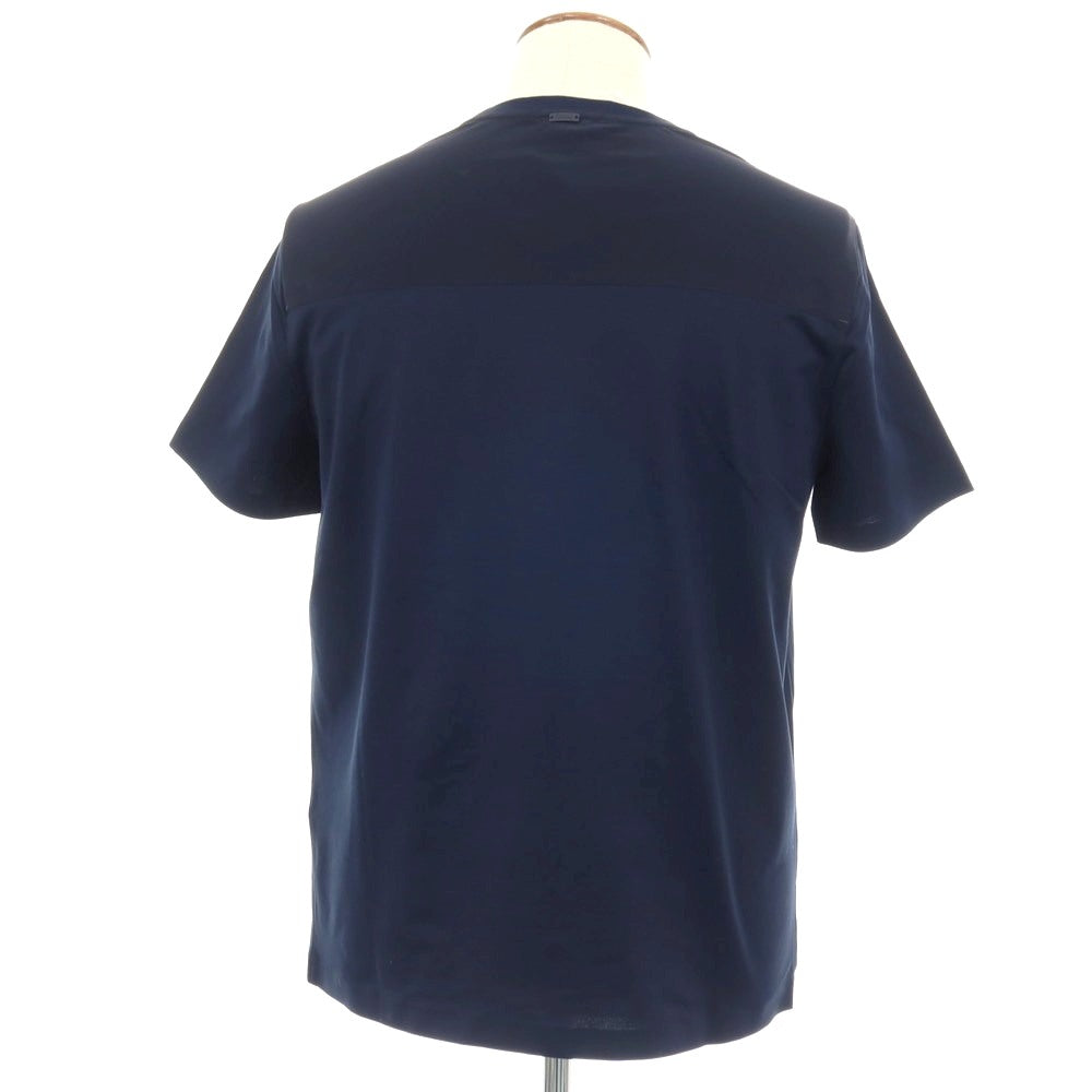 【新品】ヘルノ Herno コットンポリウレタン クルーネック 半袖ポケットTシャツ ネイビー【サイズ46】【 状態ランクN 】【 メンズ 】