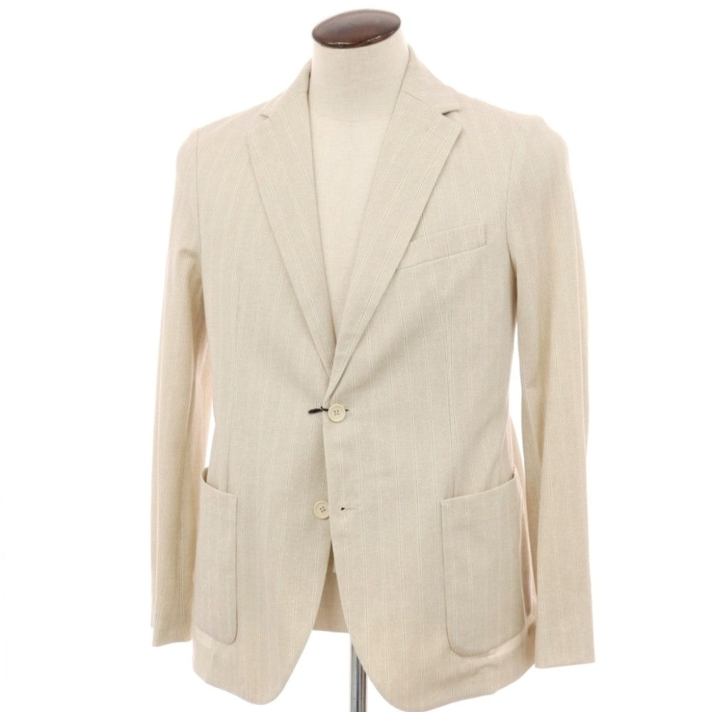 【新品アウトレット】チルコロ1901 CIRCOLO 1901 コットン ジャージー ストライプ プリント 2B カジュアルジャケット ベージュ【サイズ50】【 状態ランクN- 】【 メンズ 】