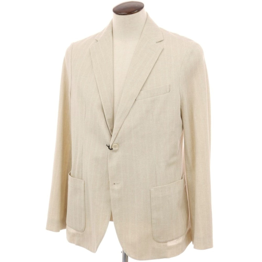 【新品】チルコロ1901 CIRCOLO 1901 コットン ジャージー ストライプ プリント 2B カジュアルジャケット ベージュ【サイズ54】【 状態ランクN 】【 メンズ 】