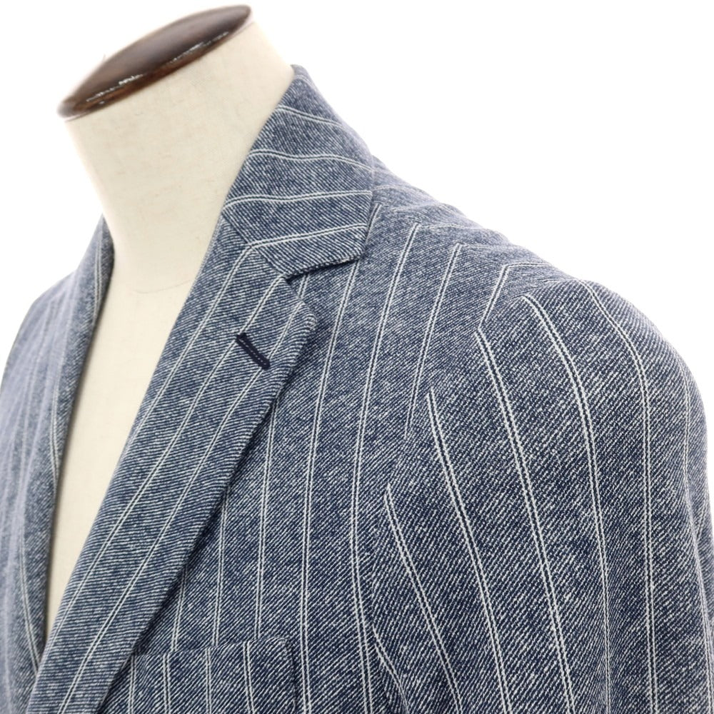 【新品】チルコロ1901 CIRCOLO 1901 コットン ジャージー ストライプ プリント 2B カジュアルジャケット ネイビー【サイズ50】【 状態ランクN 】【 メンズ 】