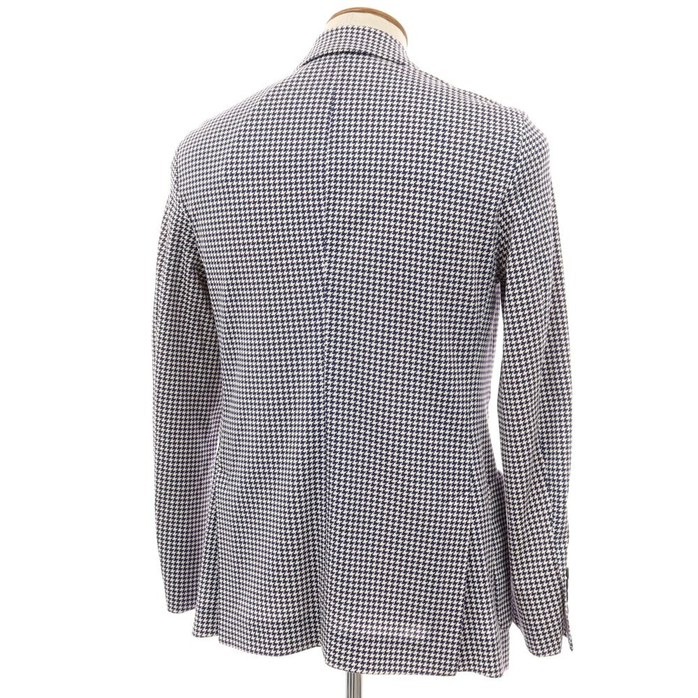 【新品アウトレット】チルコロ1901 CIRCOLO 1901 コットン ジャージー ハウンドトゥース プリント 2B カジュアルジャケット ネイビーxホワイト【サイズ48】【 状態ランクN- 】【 メンズ 】