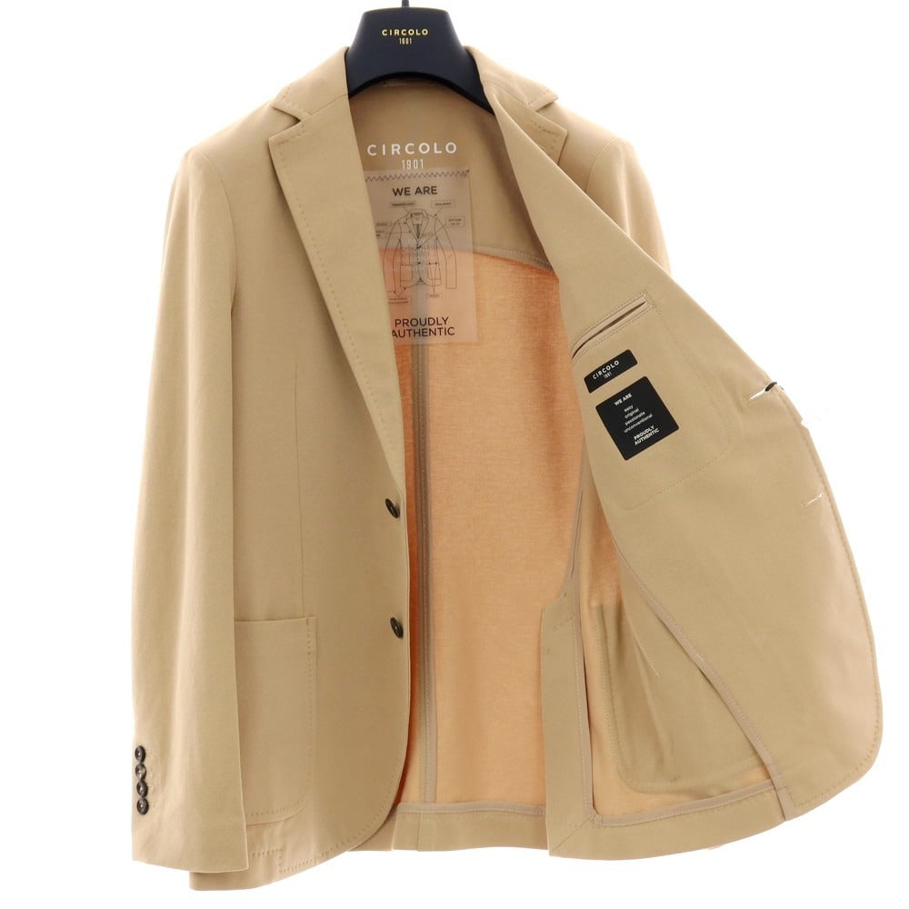 【新品】チルコロ1901 CIRCOLO 1901 コットン ジャージー 2B カジュアルジャケット ベージュ【サイズ50】【 状態ランクN 】【 メンズ 】