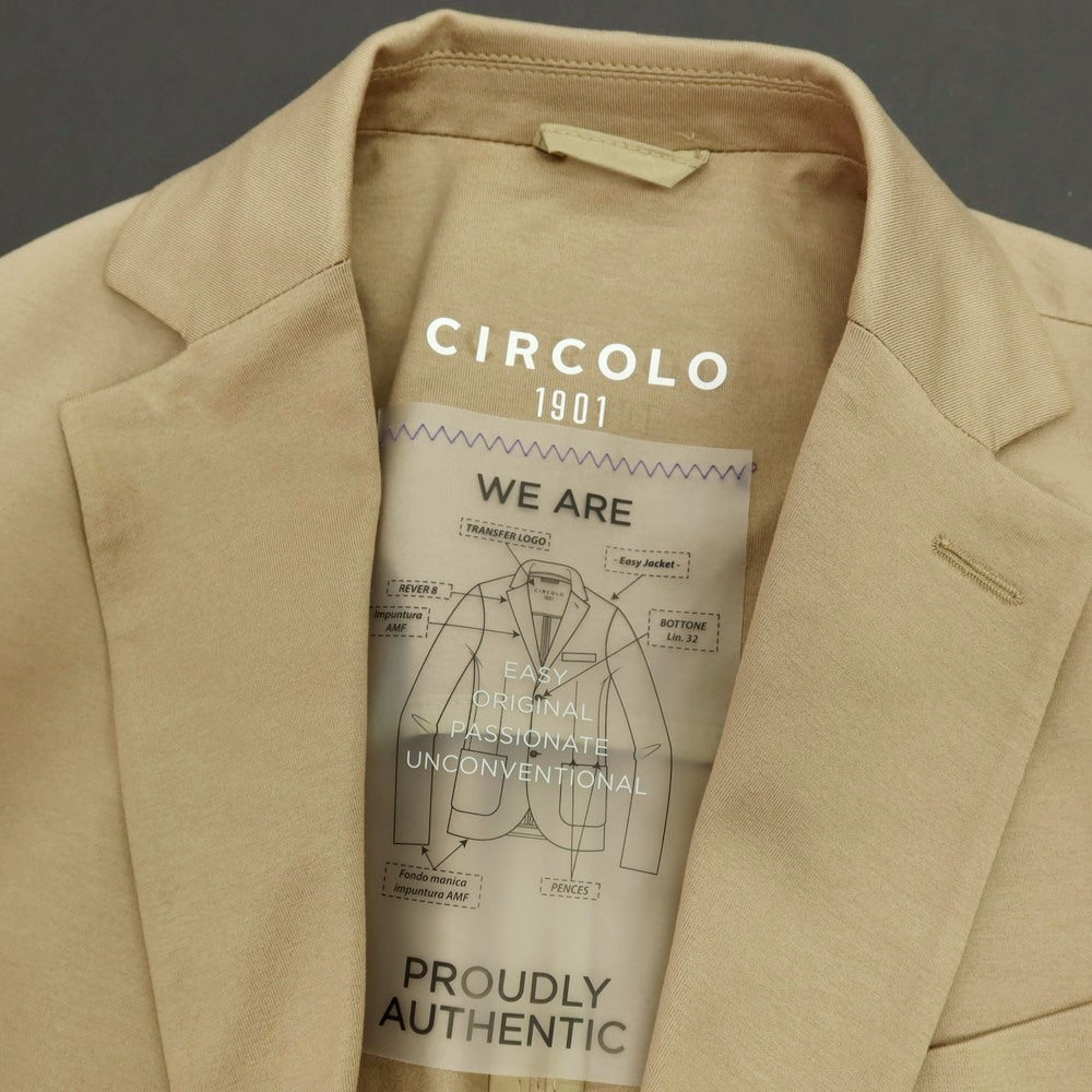 【新品】チルコロ1901 CIRCOLO 1901 コットン ジャージー 2B カジュアルジャケット オリーブベージュ系【サイズ48】【 状態ランクN 】【 メンズ 】