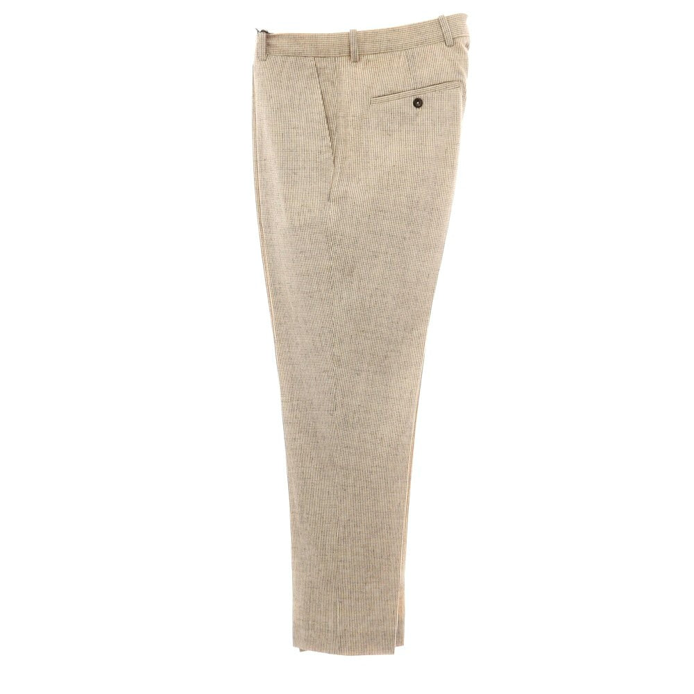 【新品】チルコロ1901 CIRCOLO 1901 コットン ジャージー ハウンドトゥース プリント カジュアルスラックスパンツ ベージュxホワイト【サイズ52】【 状態ランクN 】【 メンズ 】