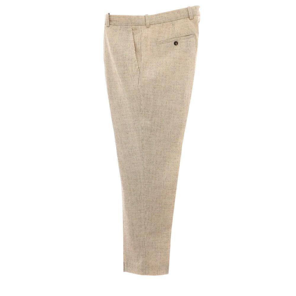 【新品】チルコロ1901 CIRCOLO 1901 コットン ジャージー ハウンドトゥース プリント カジュアルスラックスパンツ ベージュxホワイト【サイズ54】【 状態ランクN 】【 メンズ 】