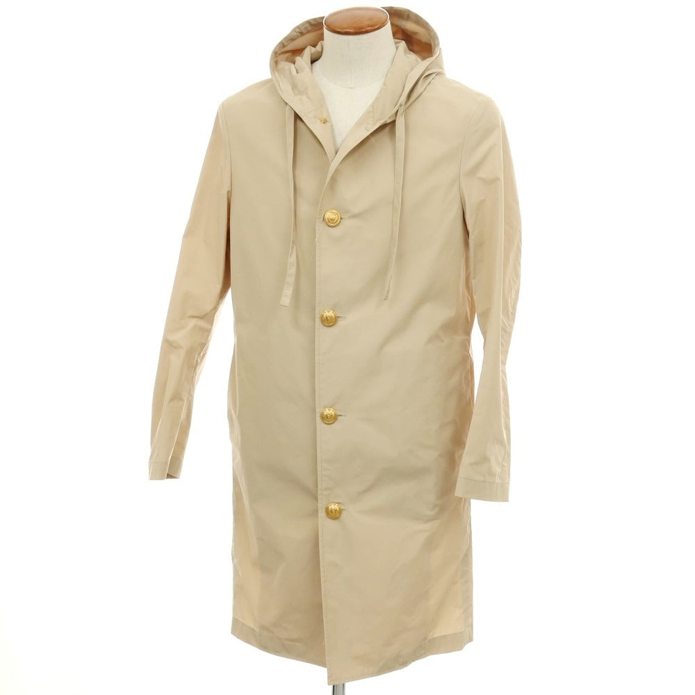 【新品】ラルディーニ LARDINI ポリエステルコットン フーデッドコート ベージュ【サイズ46】【メンズ】 新品】ラルディーニ LARDINI ポリエステルコットン フーデッドコート