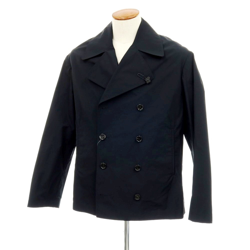 【新品】ラルディーニ LARDINI ポリエステルコットン ピーコート ブラック【サイズ46】【メンズ】 新品】ラルディーニ LARDINI ポリエステルコットン ピーコート