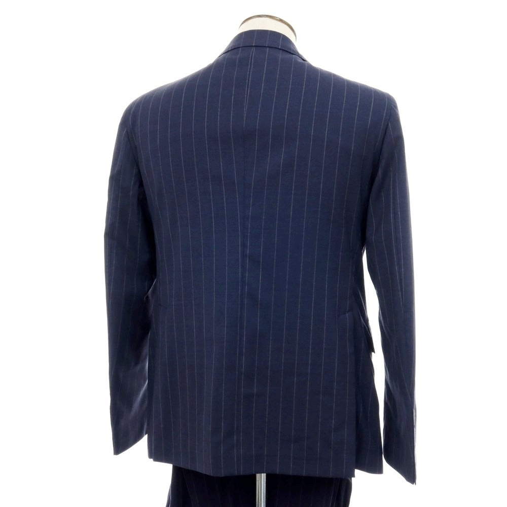【新品】タリアトーレ TAGLIATORE ストレッチウール ストライプ 2つボタンスーツ ネイビーxグレー【サイズ50】【 状態ランクN 】【 メンズ 】