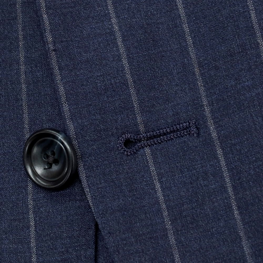 【新品】タリアトーレ TAGLIATORE ストレッチウール ストライプ 2つボタンスーツ ネイビーxグレー【サイズ50】【 状態ランクN 】【 メンズ 】