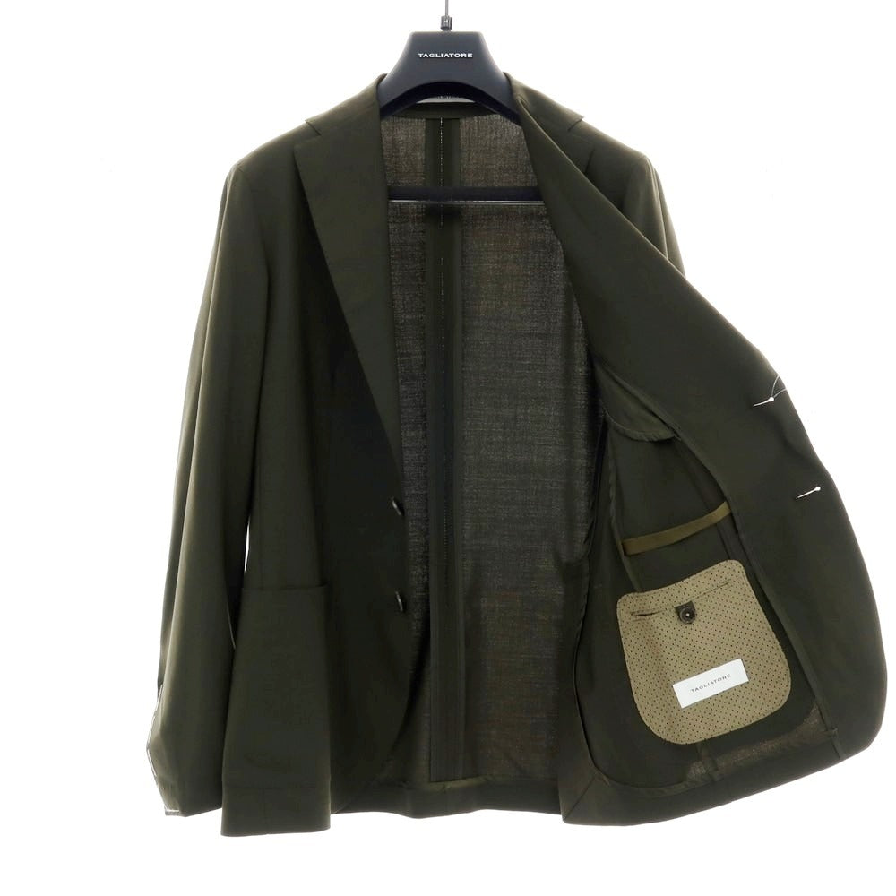 【新品】タリアトーレ TAGLIATORE ストレッチウール 2つボタンスーツ オリーブ【サイズ44】【 状態ランクN 】【 メンズ 】