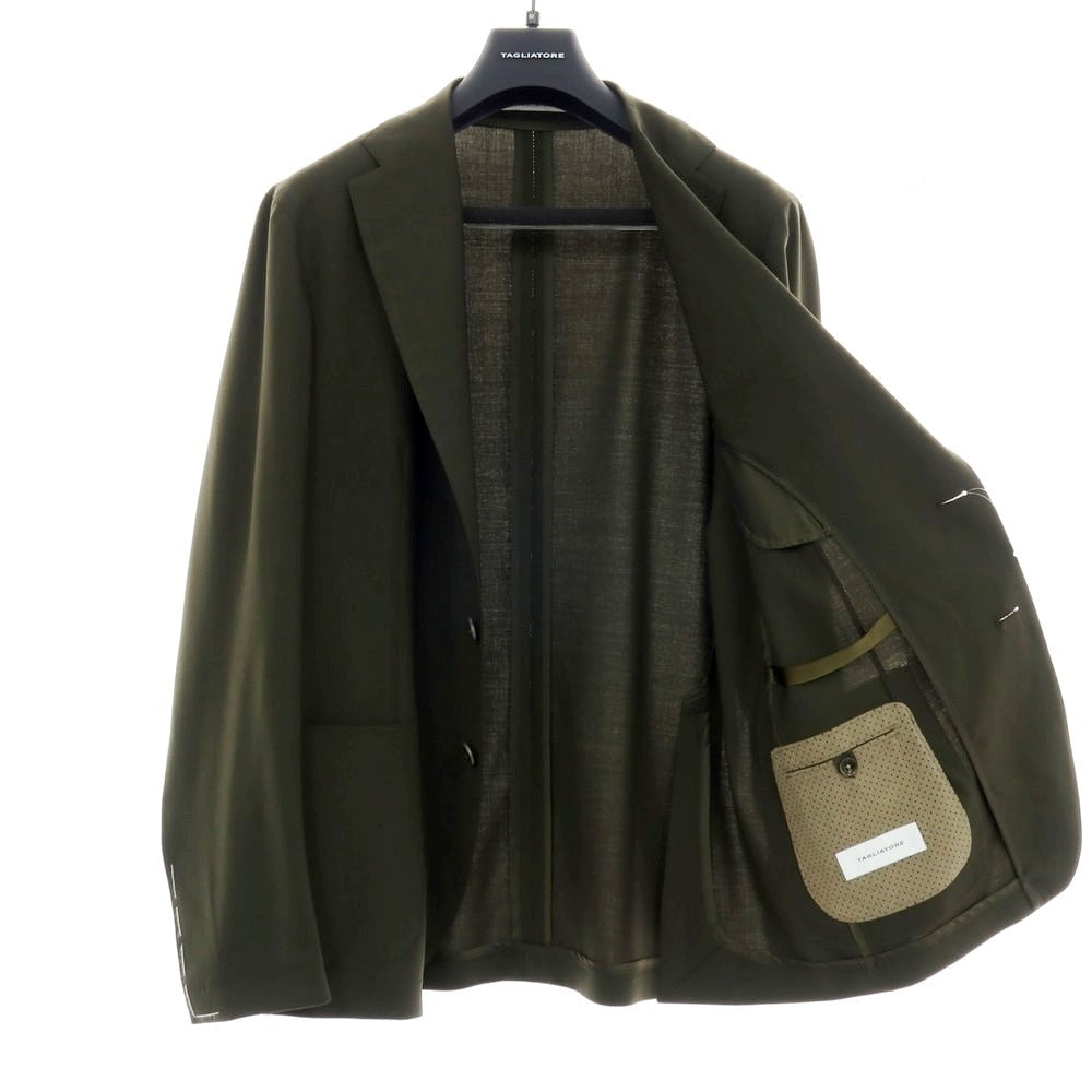 【新品】タリアトーレ TAGLIATORE ストレッチウール 2つボタンスーツ オリーブ【サイズ52】【 状態ランクN 】【 メンズ 】