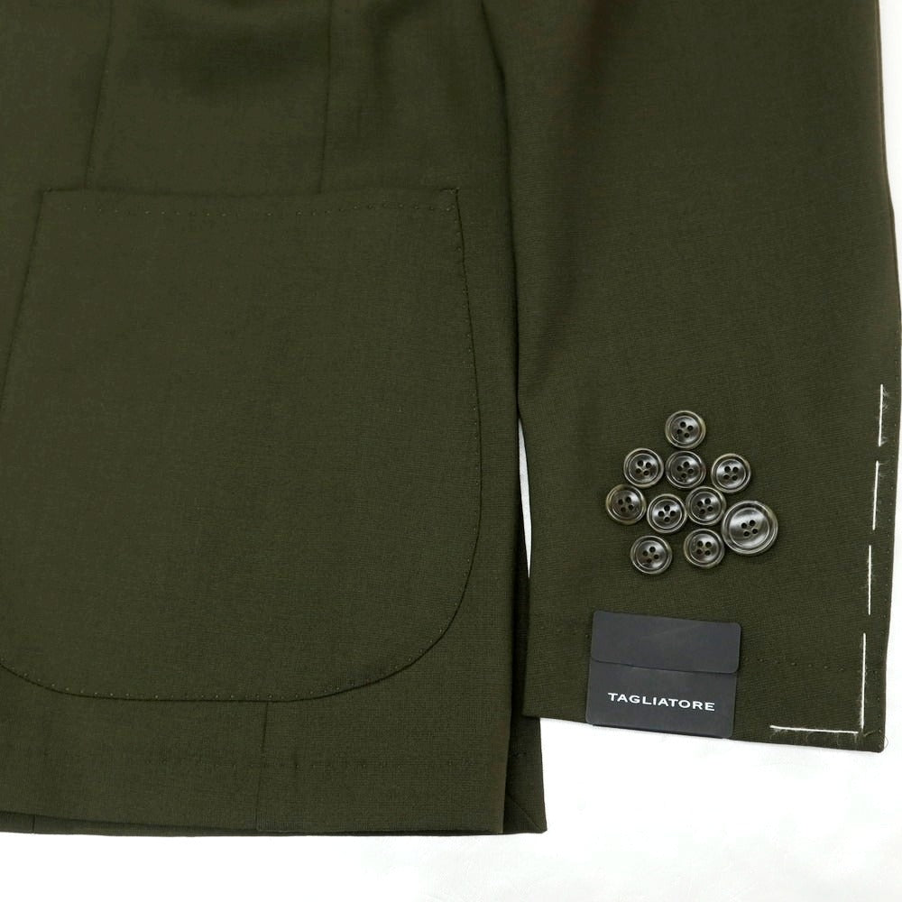 【新品】タリアトーレ TAGLIATORE ストレッチウール 2つボタンスーツ オリーブ【サイズ52】【 状態ランクN 】【 メンズ 】