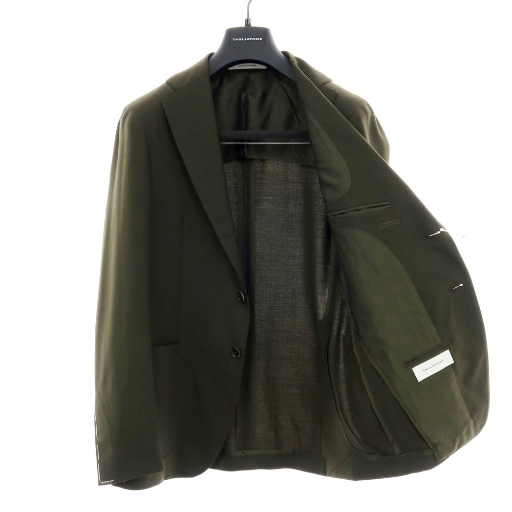 【新品】タリアトーレ TAGLIATORE ストレッチウール 2つボタンスーツ オリーブ【サイズ46】【 状態ランクN 】【 メンズ 】