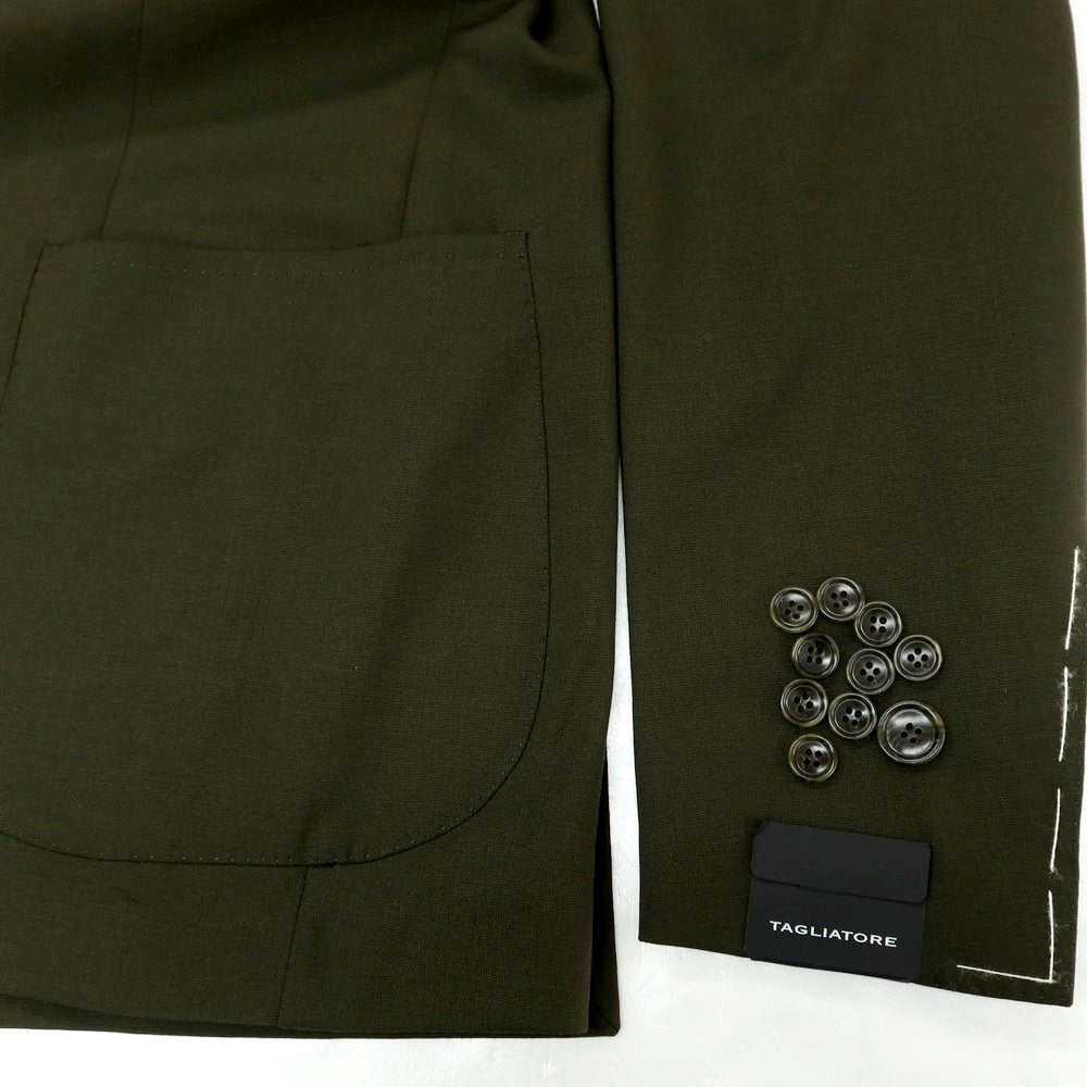 【新品】タリアトーレ TAGLIATORE ストレッチウール 2つボタンスーツ オリーブ【サイズ46】【 状態ランクN 】【 メンズ 】