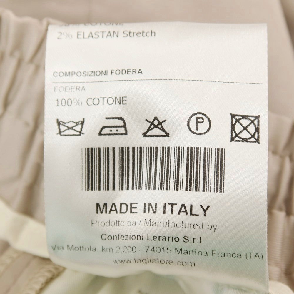 【新品】タリアトーレ TAGLIATORE ストレッチ コットン イージースラックスパンツ ベージュ【サイズ50】【 状態ランクN 】【 メンズ 】