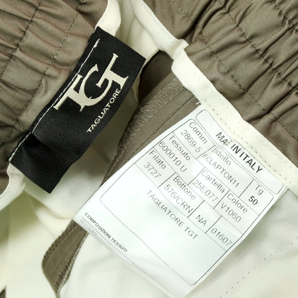 【SALE10%OFF/返品不可】【新品】タリアトーレ TAGLIATORE ストレッチ コットン イージースラックスパンツ オリーブ【 サイズ50 】【 状態ランクN 】【 メンズ 】