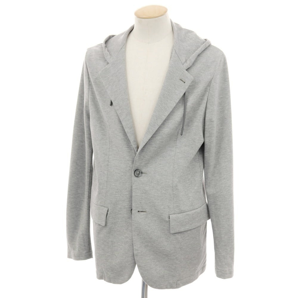 【新品】イーヴォ Hevo コットンナイロン フーデッドジャケット ライトグレー【サイズ44】【 状態ランクN 】【 メンズ 】