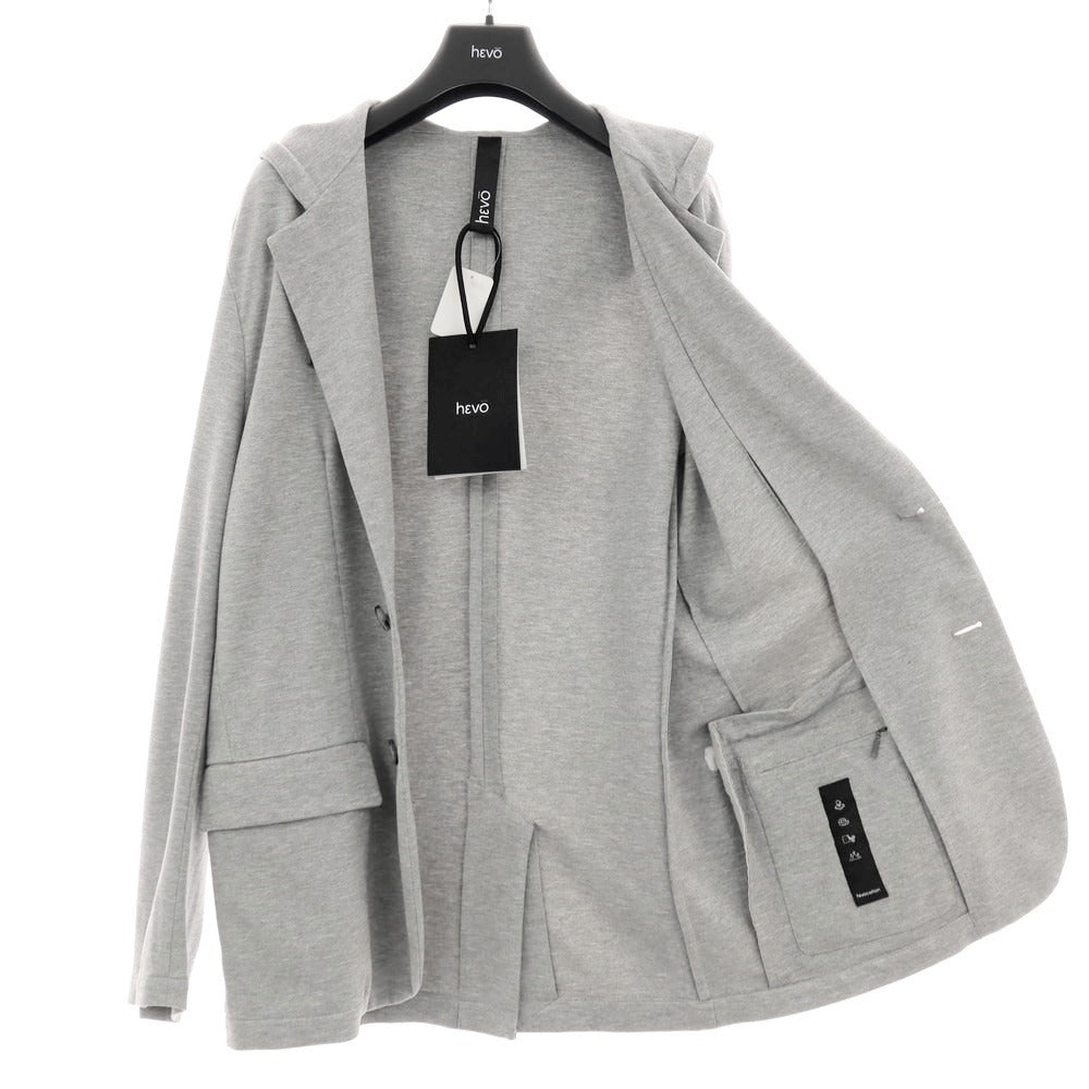 【新品】イーヴォ Hevo コットンナイロン フーデッドジャケット ライトグレー【サイズ44】【 状態ランクN 】【 メンズ 】