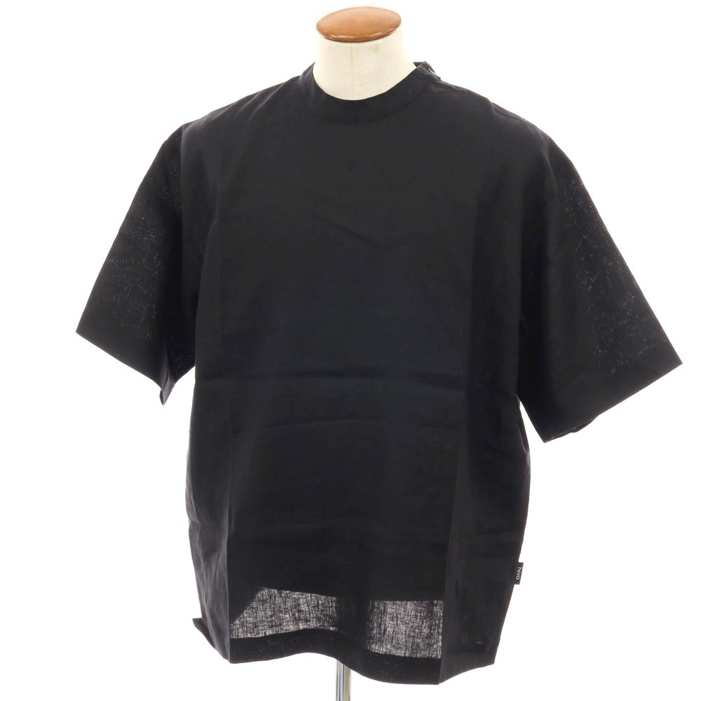【新品】イーヴォ Hevo リネン クルーネック 半袖Tシャツ ブラック【サイズM】【 状態ランクN 】【 メンズ 】