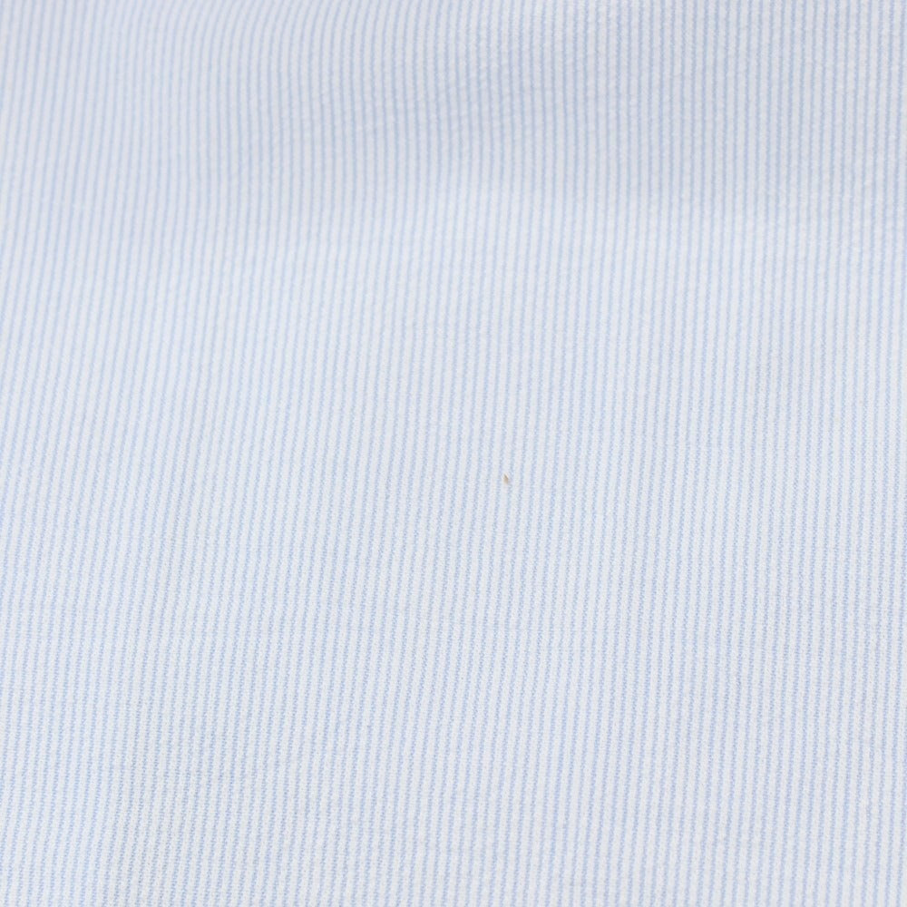 【新品アウトレット】バグッタ Bagutta MIKE サッカー調コットン ストライプ オープンカラー カジュアルシャツ ブルーxホワイト【サイズ39】【 状態ランクN- 】【 メンズ 】