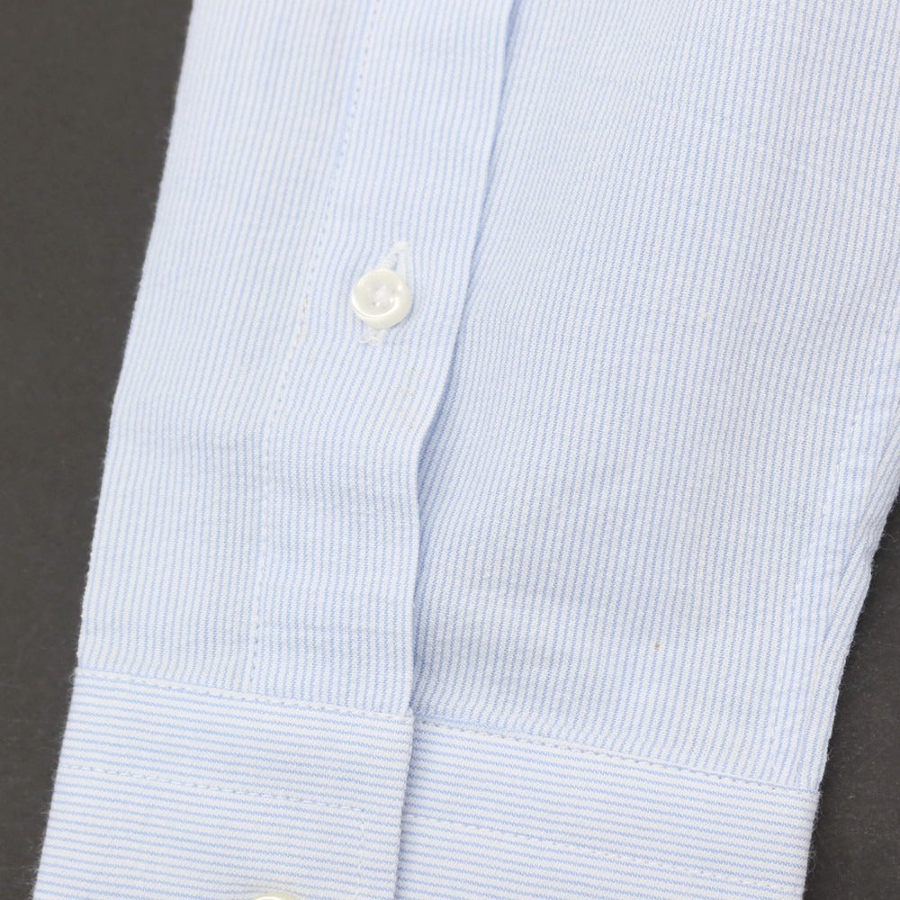 【新品アウトレット】バグッタ Bagutta MIKE サッカー調コットン ストライプ オープンカラー カジュアルシャツ ブルーxホワイト【サイズ40】【 状態ランクN- 】【 メンズ 】