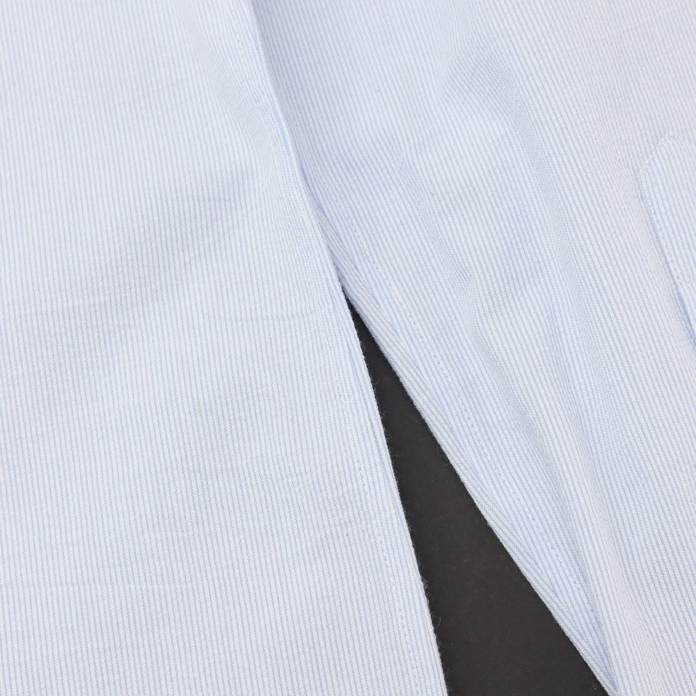 【新品アウトレット】バグッタ Bagutta MIKE サッカー調コットン ストライプ オープンカラー カジュアルシャツ ブルーxホワイト【サイズ41】【 状態ランクN- 】【 メンズ 】