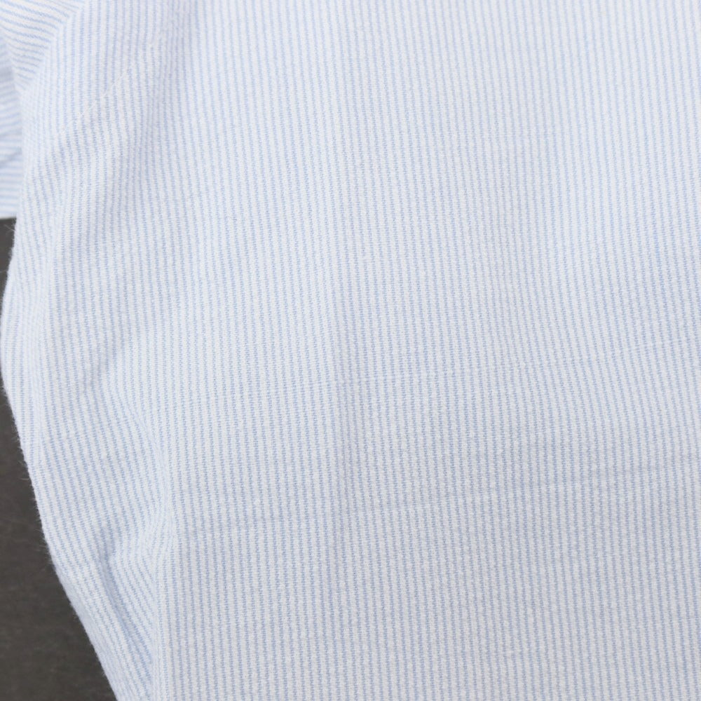 【新品アウトレット】バグッタ Bagutta MIKE サッカー調コットン ストライプ オープンカラー カジュアルシャツ ブルーxホワイト【サイズ44】【 状態ランクN- 】【 メンズ 】