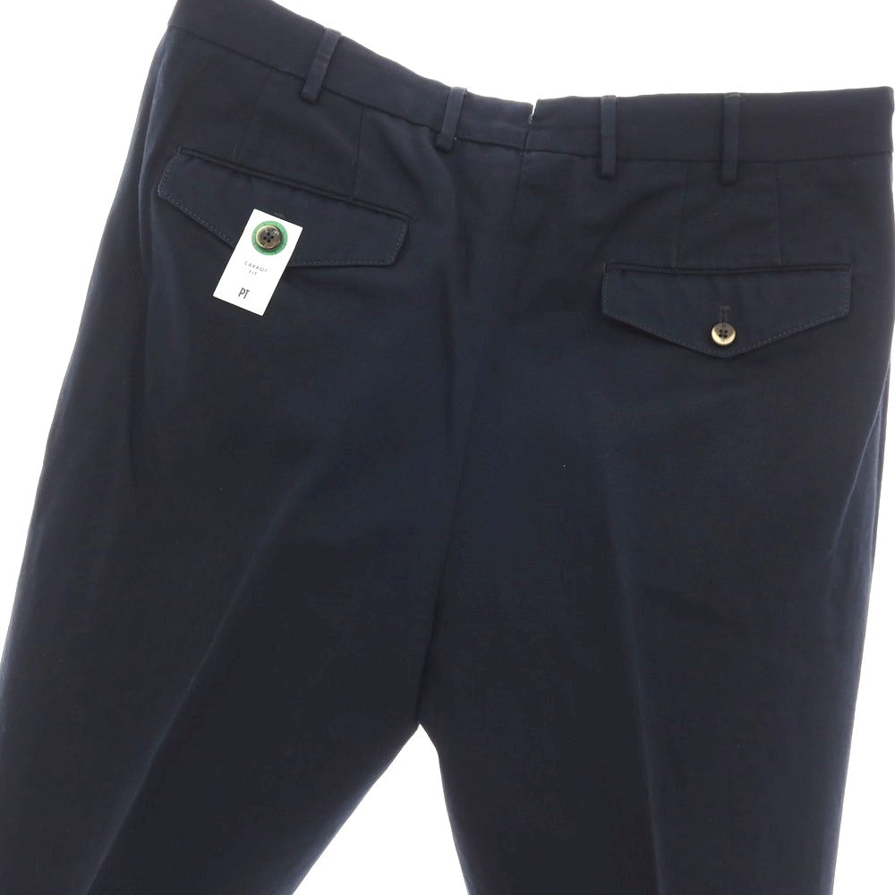 【新品アウトレット】ピーティートリノ PT TORINO コットンリネン カジュアルスラックスパンツ ネイビー【サイズ52】【 状態ランクN- 】【 メンズ 】