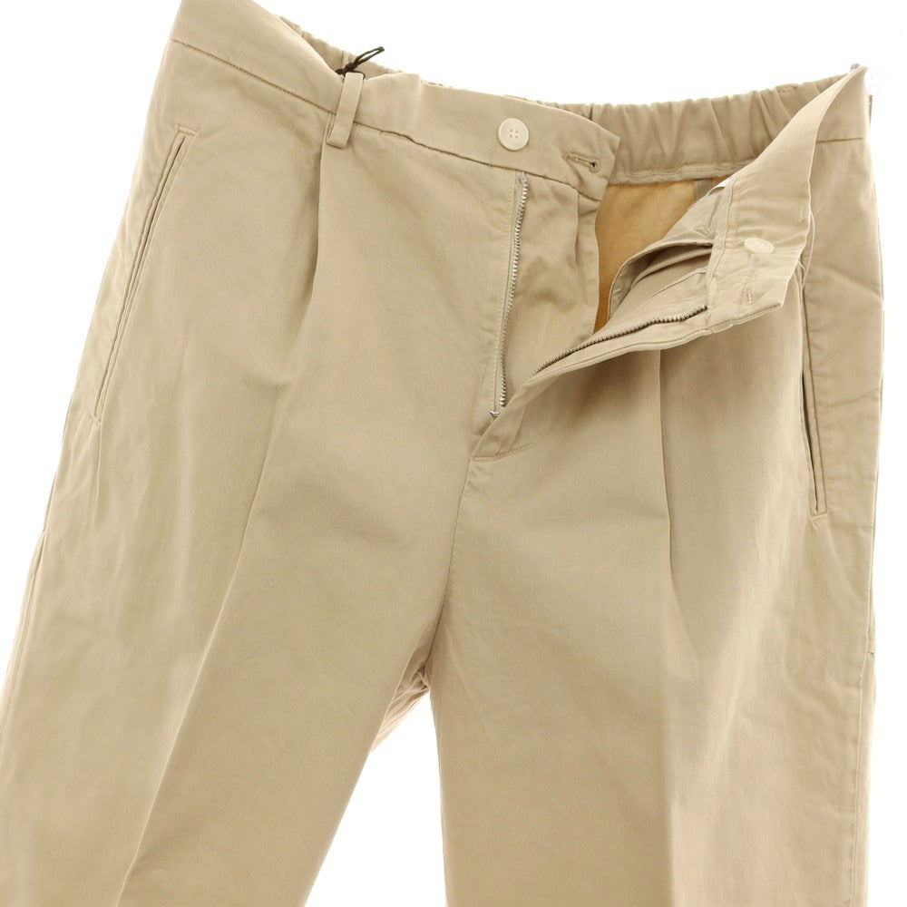 【新品】ボネール BONHEUR ツイルコットン イージースラックスパンツ ベージュ【サイズ38】【 状態ランクN 】【 メンズ 】