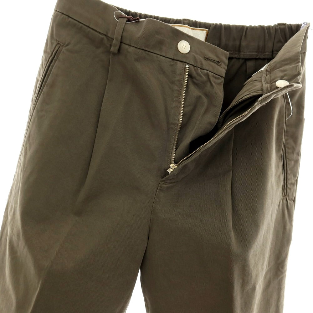 【新品アウトレット】ボネール BONHEUR ツイルコットン イージースラックスパンツ オリーブ【サイズ35】【 状態ランクN- 】【 メンズ 】