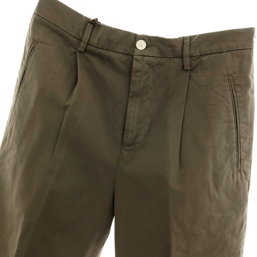 【新品アウトレット】ボネール BONHEUR ツイルコットン イージースラックスパンツ オリーブ【サイズ38】【 状態ランクN- 】【 メンズ 】