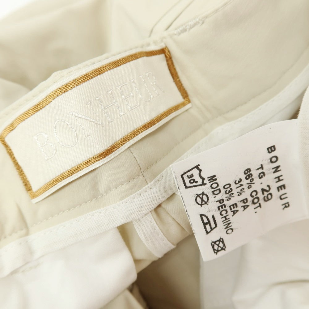 【新品アウトレット】ボネール BONHEUR PECHINO ストレッチ コットンナイロン カジュアルスラックスパンツ ライトベージュ【サイズ29】【 状態ランクN- 】【 メンズ 】