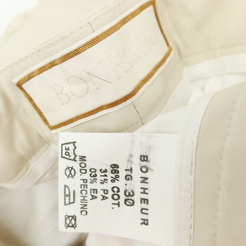 【新品】ボネール BONHEUR PECHINO ストレッチ コットンナイロン カジュアルスラックスパンツ ライトベージュ【サイズ30】【 状態ランクN 】【 メンズ 】