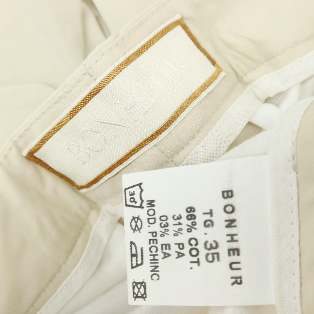 【新品】ボネール BONHEUR PECHINO ストレッチ コットンナイロン カジュアルスラックスパンツ ライトベージュ【サイズ35】【 状態ランクN 】【 メンズ 】