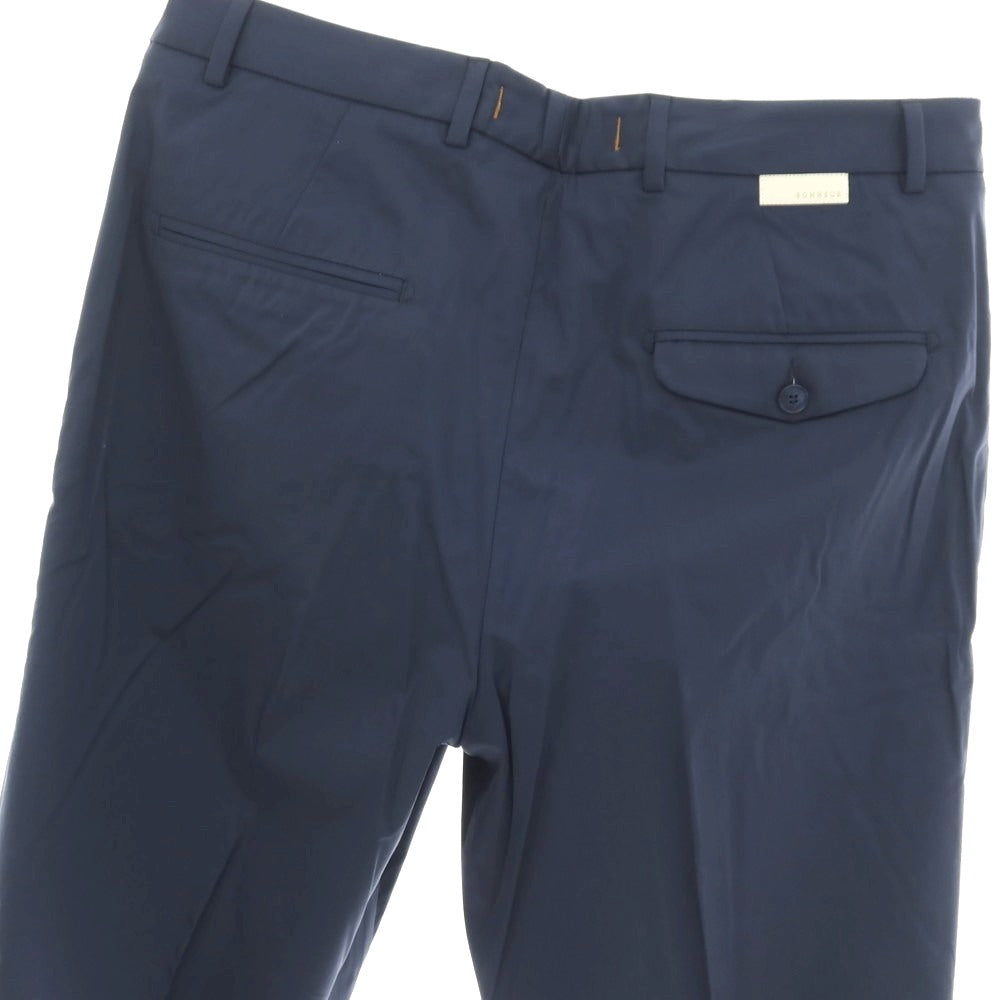 【新品】ボネール BONHEUR PECHINO ストレッチ コットンナイロン カジュアルスラックスパンツ ネイビー【サイズ38】【 状態ランクN 】【 メンズ 】