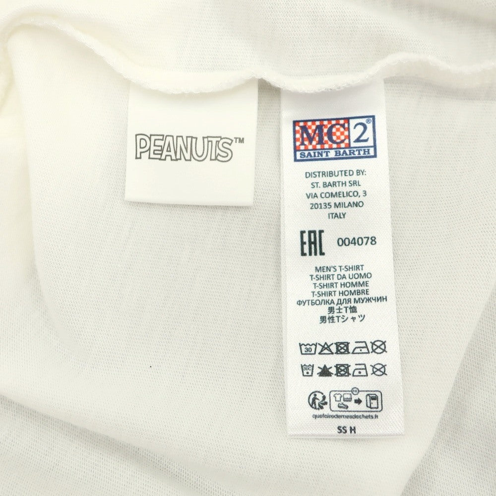 【新品】エムシーツー セントバーツ MC2 SAINT BARTH × PEANUTS コットン クルーネック ポケット 半袖Tシャツ ホワイト【サイズL】【 状態ランクN 】【 メンズ 】