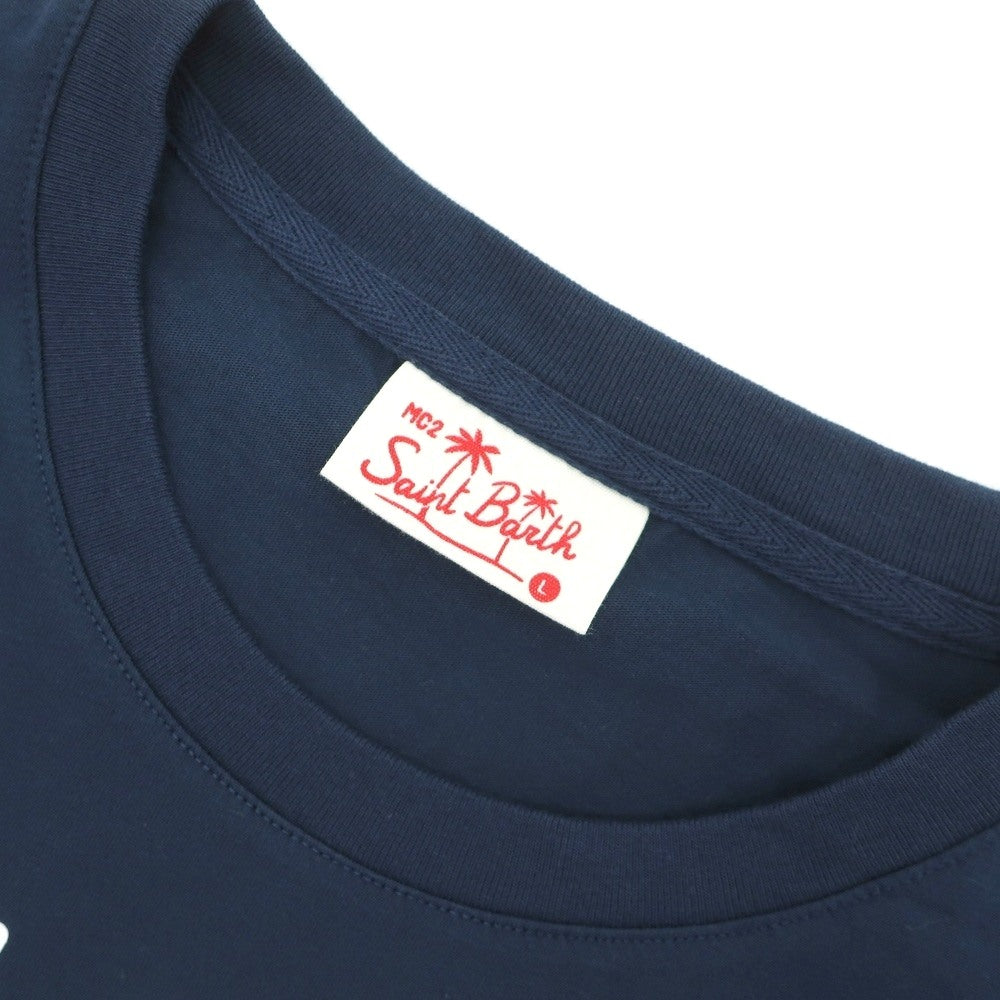 【新品】エムシーツー セントバーツ MC2 SAINT BARTH × PEANUTS コットン クルーネック 半袖Tシャツ ネイビー【サイズL】【 状態ランクN 】【 メンズ 】