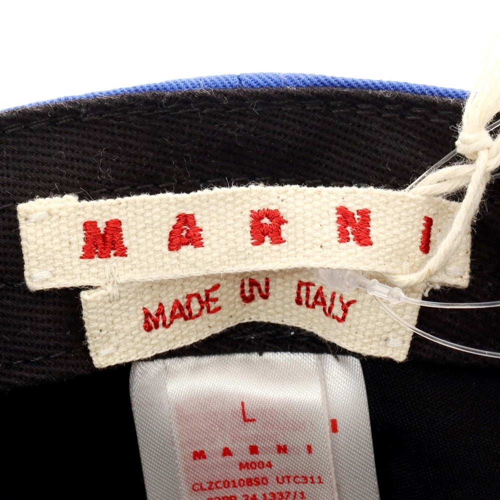 【新品】マルニ MARNI ツイルコットン ロゴ BBキャップ ブルー【 L 】【 状態ランクN 】【 ユニセックス 】