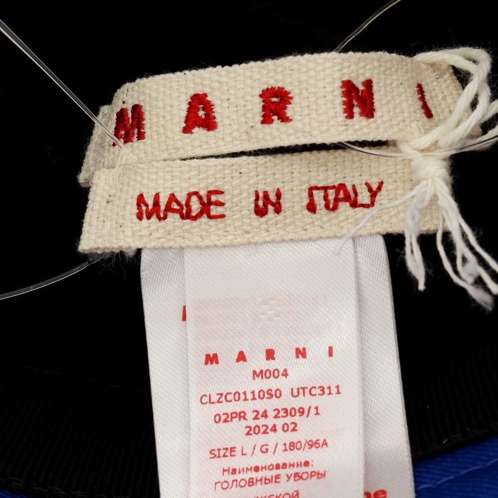 【新品】マルニ MARNI ツイルコットン ロゴ バケットハット ブルー【 M 】【 状態ランクN 】【 ユニセックス 】