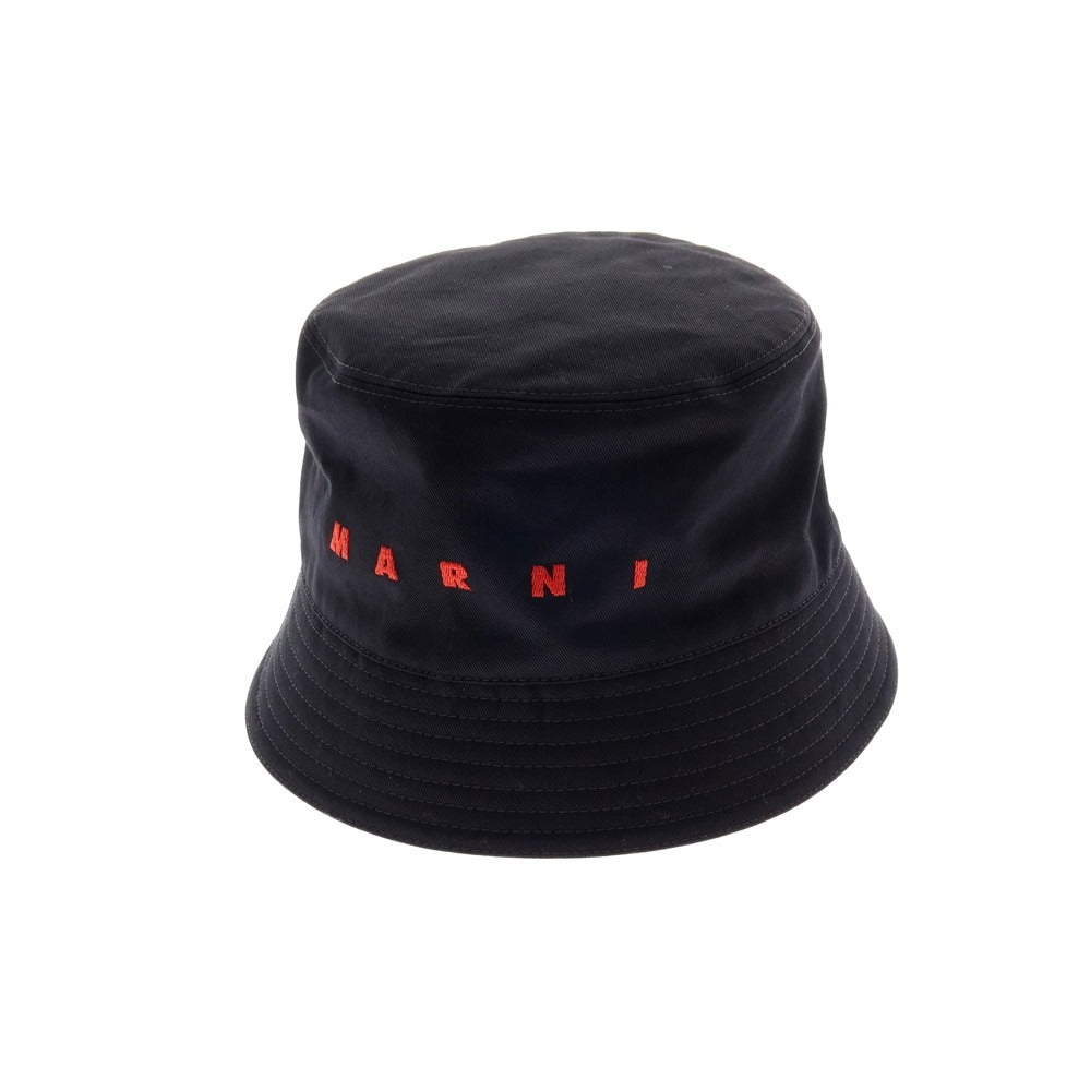 【新品】マルニ MARNI ツイルコットン ロゴ バケットハット ブラック【 L 】【 状態ランクN 】【 ユニセックス 】