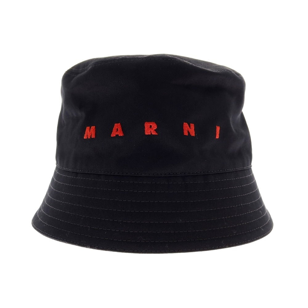 【新品】マルニ MARNI ツイルコットン ロゴ バケットハット ブラック【 L 】【 状態ランクN 】【 ユニセックス 】