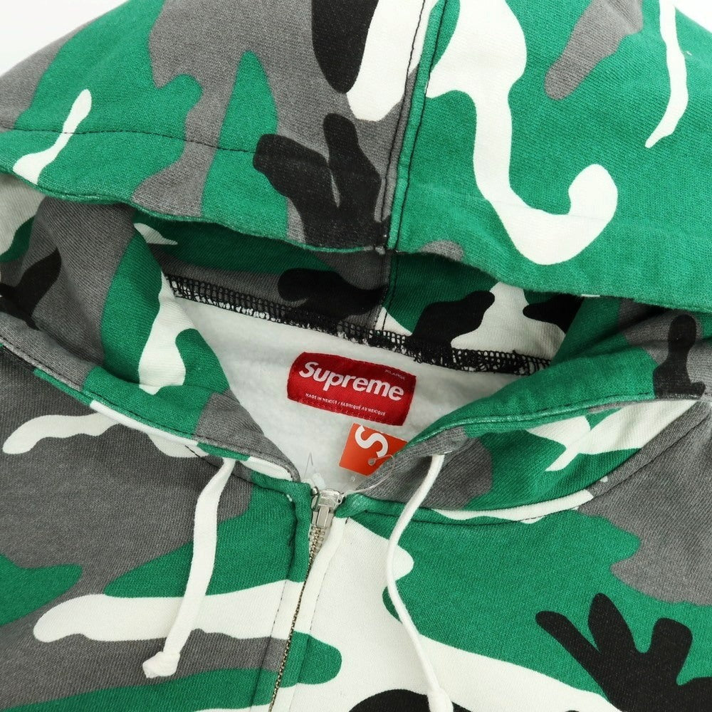 【中古】シュプリーム Supreme 2025年秋冬 Small Box Zip Up Hooded Sweatshirt カモフラ パーカー グリーンxグレー【 XL 】【 状態ランクA 】【 メンズ 】