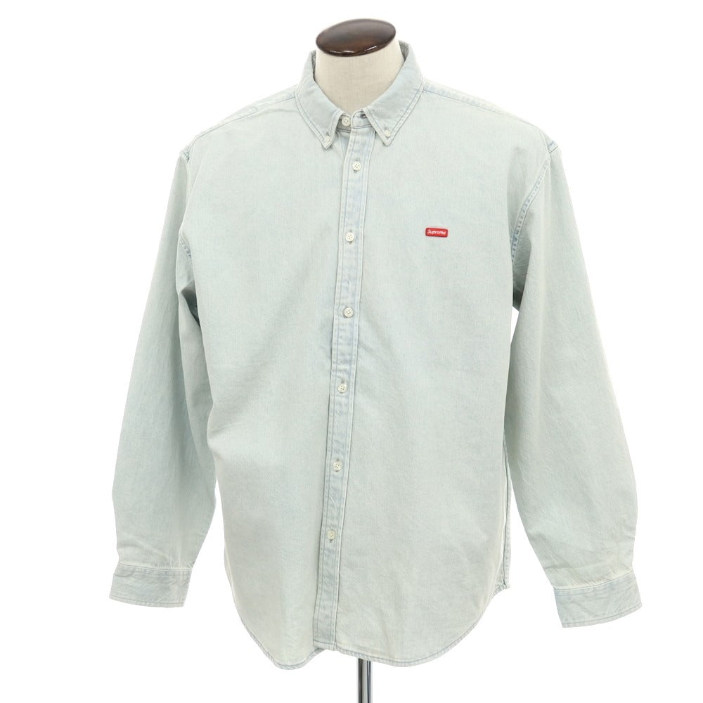 【中古】シュプリーム Supreme 2025年秋冬 Small Box Denim Shirt ボタンダウン カジュアルシャツ アイスブルー【 L 】【 状態ランクA 】【 メンズ 】