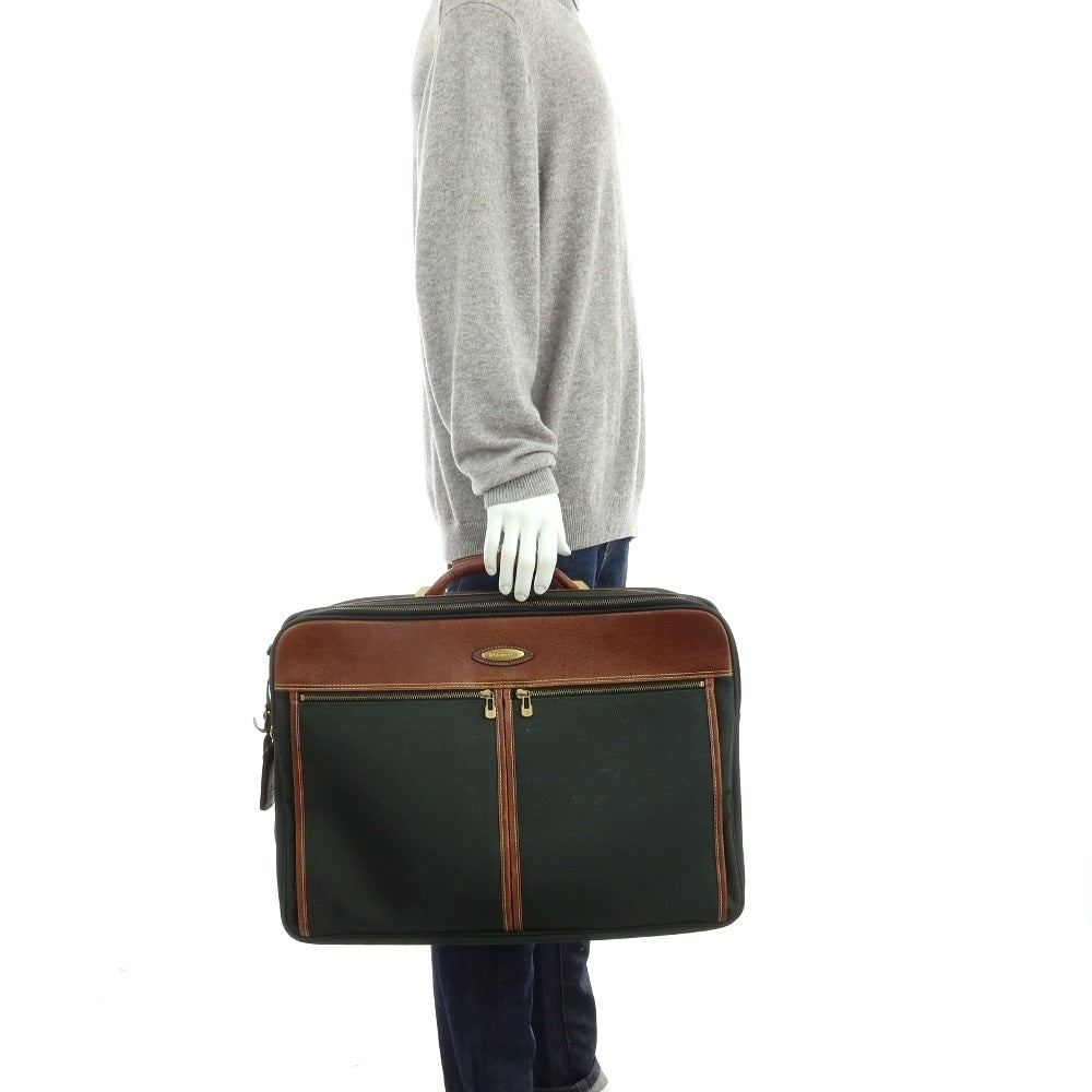 【中古】サムソナイト Samsonite ナイロン レザー ブリーフケース グリーンxブラウン【 状態ランクC 】【 メンズ 】