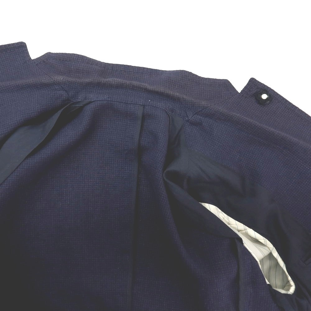 【中古】ラルディーニ LARDINI ウール チェック 2B テーラードジャケット ネイビー系【サイズ48】【 状態ランクD 】【 メンズ 】