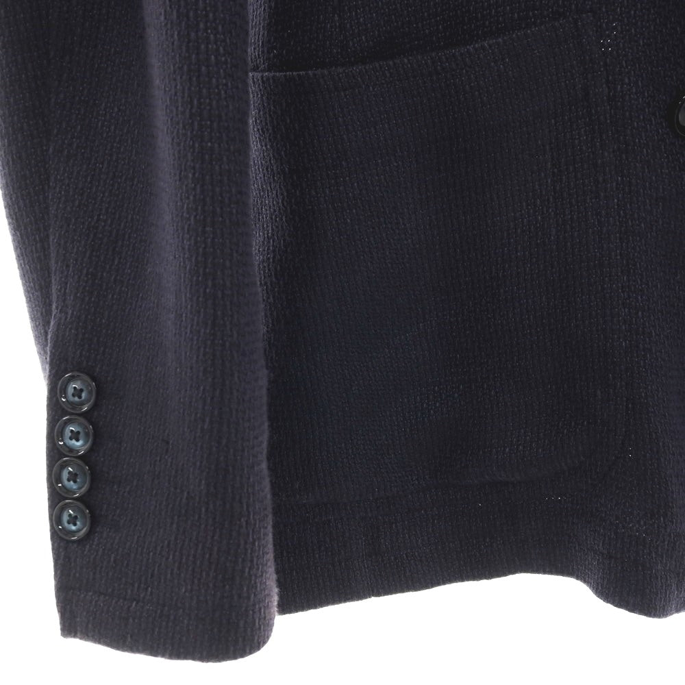 【中古】タリアトーレ TAGLIATORE Brilla per il gusto別注 リネンコットン ダブル6B テーラードジャケット ネイビー【サイズ48】【 状態ランクD 】【 メンズ 】