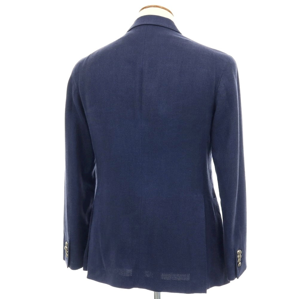 【中古】タリアトーレ TAGLIATORE リネンシルク ダブル6B テーラードジャケット ライトネイビー【サイズ48】【 状態ランクD 】【 メンズ 】