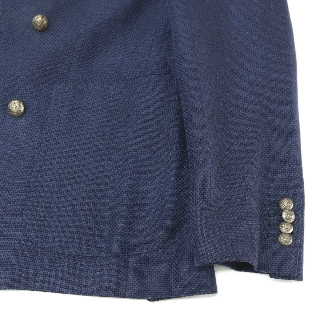 【中古】タリアトーレ TAGLIATORE リネンシルク ダブル6B テーラードジャケット ライトネイビー【サイズ48】【 状態ランクD 】【 メンズ 】