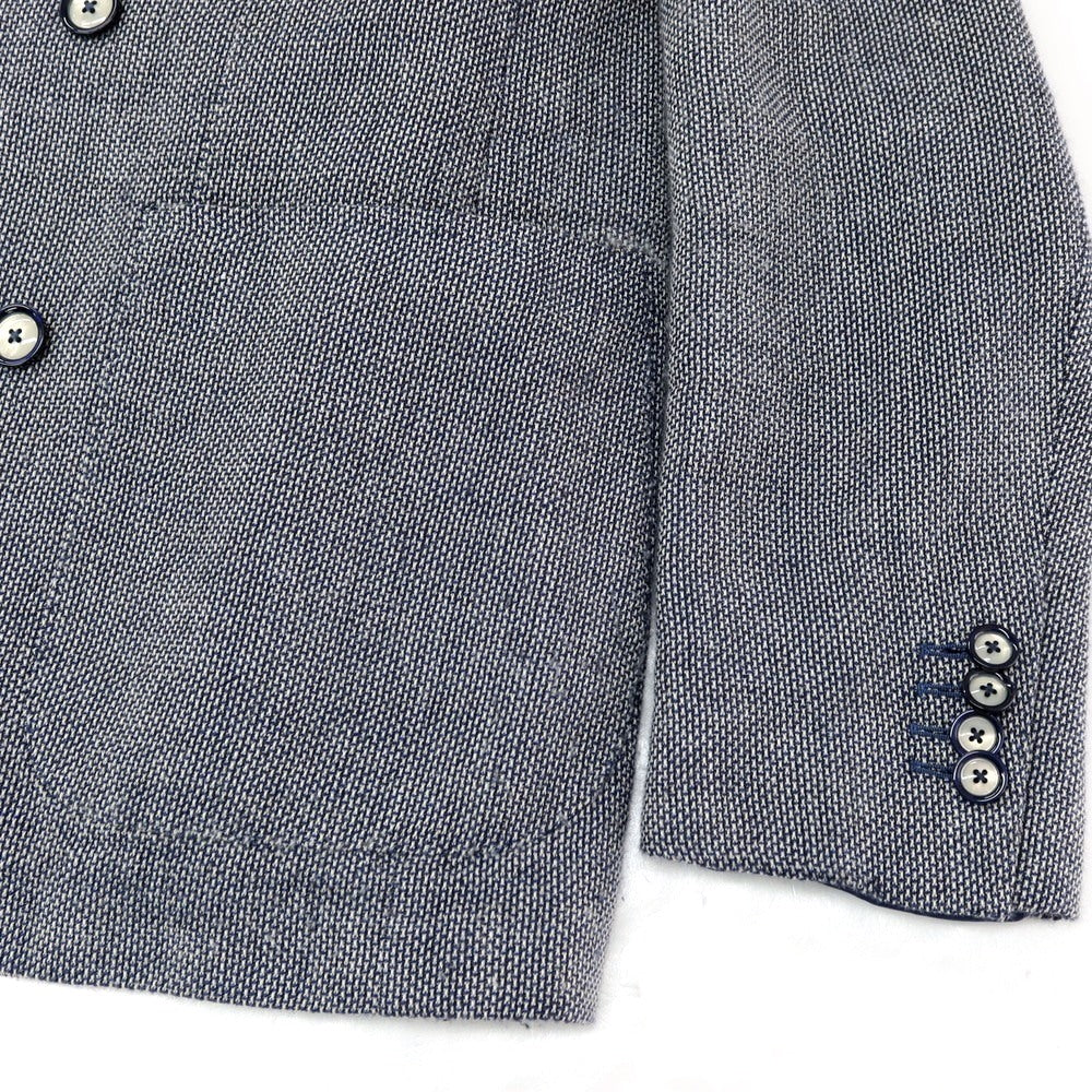 【中古】タリアトーレ TAGLIATORE ウールリネン ダブル6B テーラードジャケット ネイビーxホワイト【サイズ48】【 状態ランクC 】【 メンズ 】