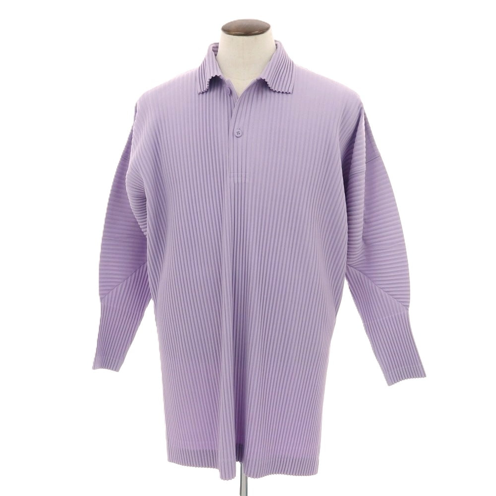 【中古】オム プリッセ イッセイミヤケ HOMME PLISSE ISSEY MIYAKE 2025年秋冬 ポリエステル系 プリーツ 長袖ポロシャツ ラベンダー【 表記なし(L位) 】【 状態ランクA 】【 メンズ 】